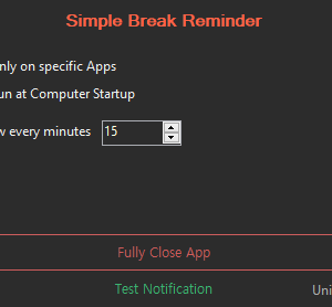 Simple Break Reminder (windows)