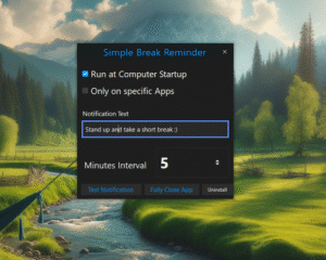 Simple Break Reminder ⚡ (Windows)