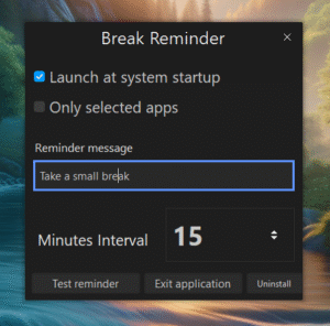 Simple Break Reminder ⚡ (Windows)